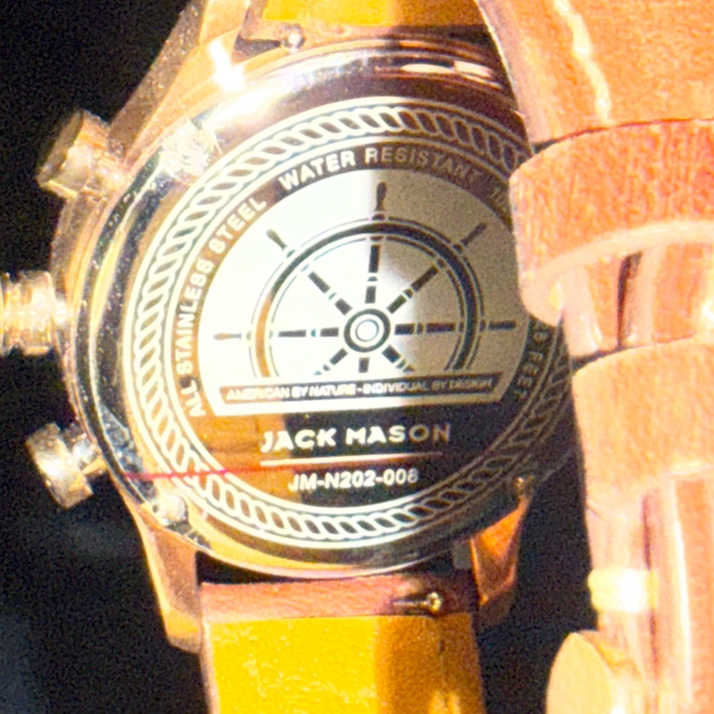 New box Jack Mason Japan movement JM-N202-008 36mm Nautical Chronograph Leather - Picture 8 of 10